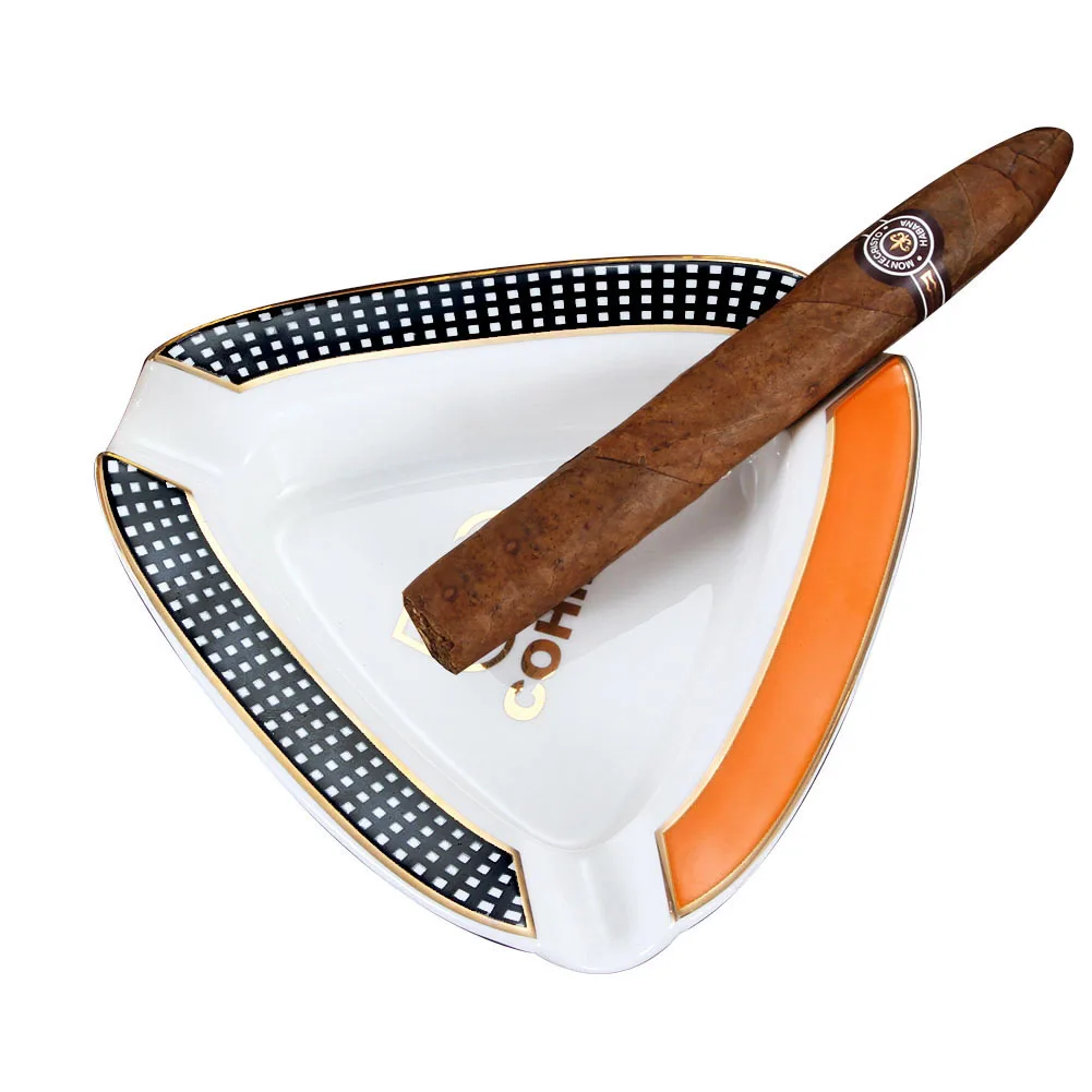 Galiner Cigar Ashtray Ceramic Portable 3 Holder Cigars Ash Tray Home 50th Aniversary Accessories Cigar Gadgets ceramic ashtray