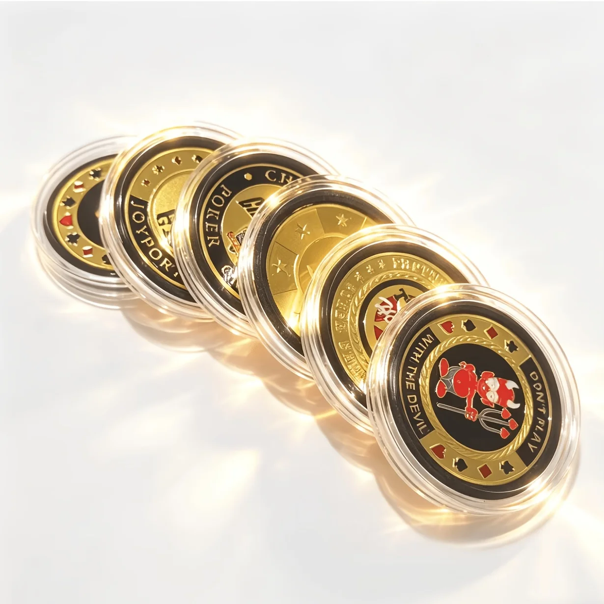 금도금된 금속 포커 카드 가드 코인 40mm, 포커 게임 토너먼트 및 홈 엔터테인먼트용 수집용 딜러 버튼