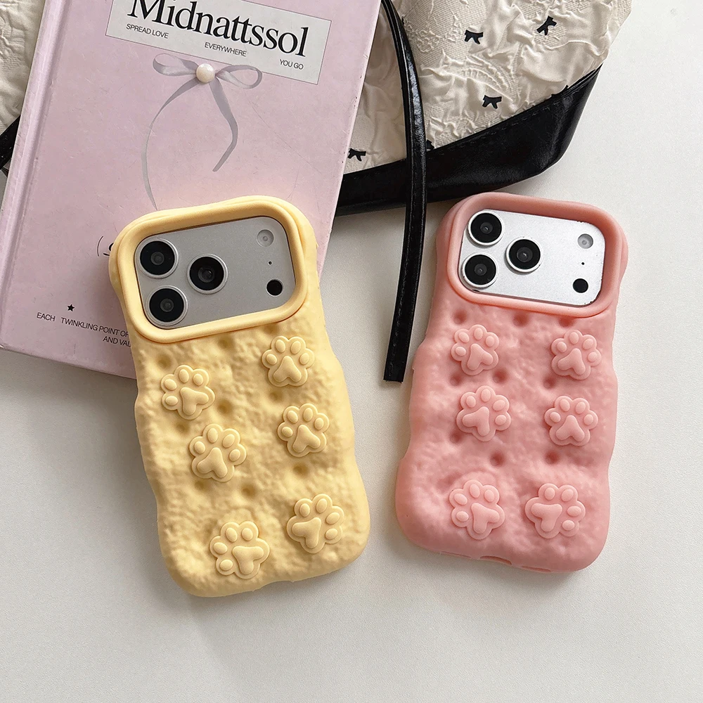 Adorable 3D Cartoon Cat Paw Shockproof Silicone Phone Case