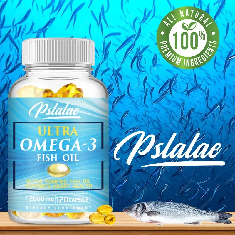 

Omega 3 Fish Oil Supplement, 2000 mg - Contains EPA & DHA Fatty Acids - Non-GMO