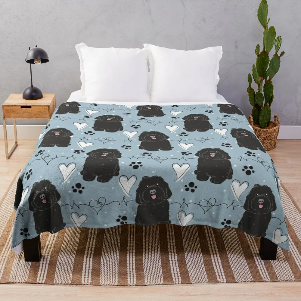 

LOVE Black Havanese Dog Throw Blanket Stuffeds Kid'S Luxury Thicken Blankets