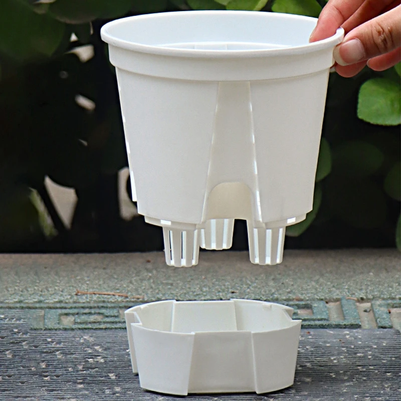 White Watering Plant Pot Plastic Flowerpot Planter with Drainage Holes Absorbing Flowerpot Indoor Outdoor Plants Garden Tools flower pot hydroponic flower pot plant pot