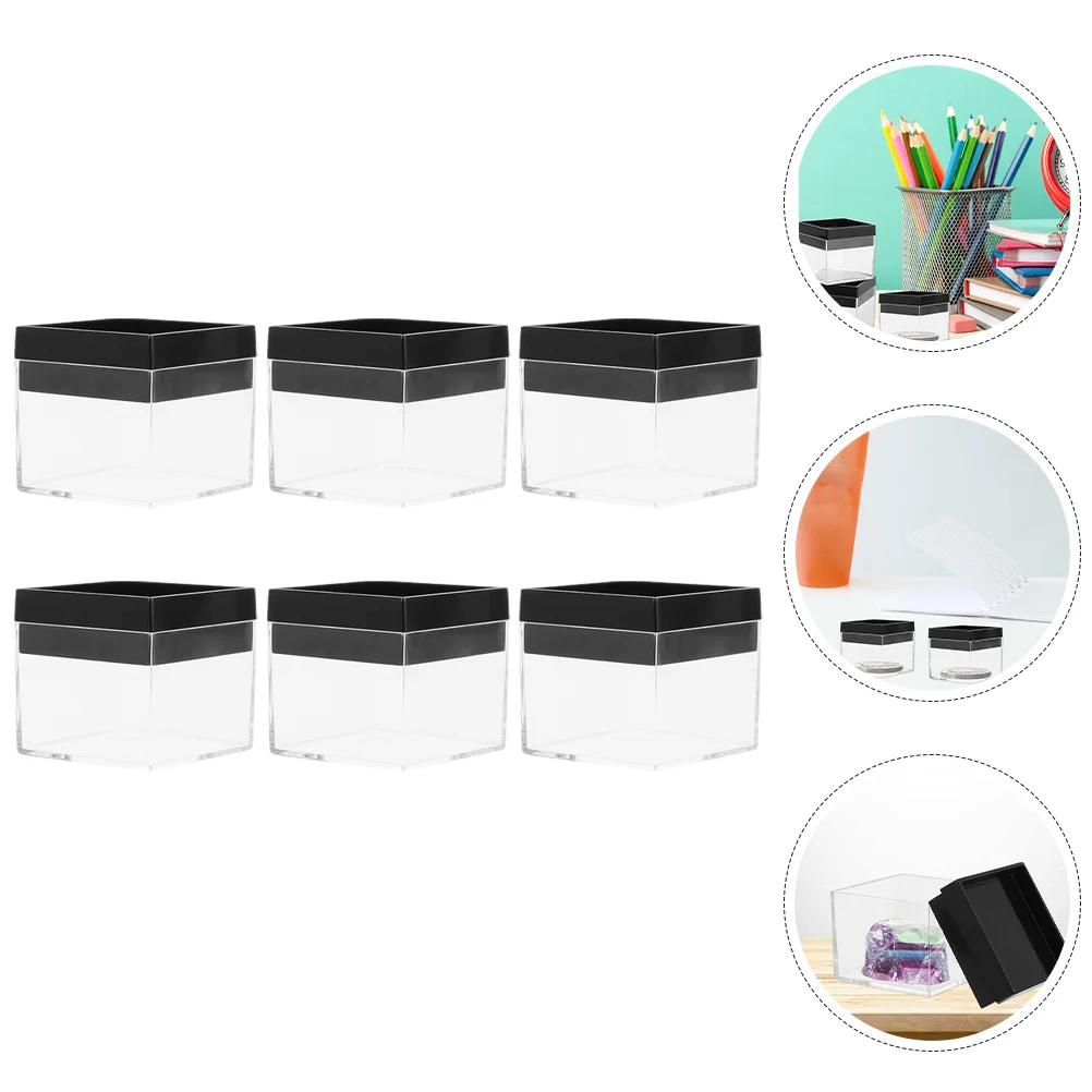 

6pcs Clear Specimen Display Box Specimen Containers Reusable Sample Storage Box