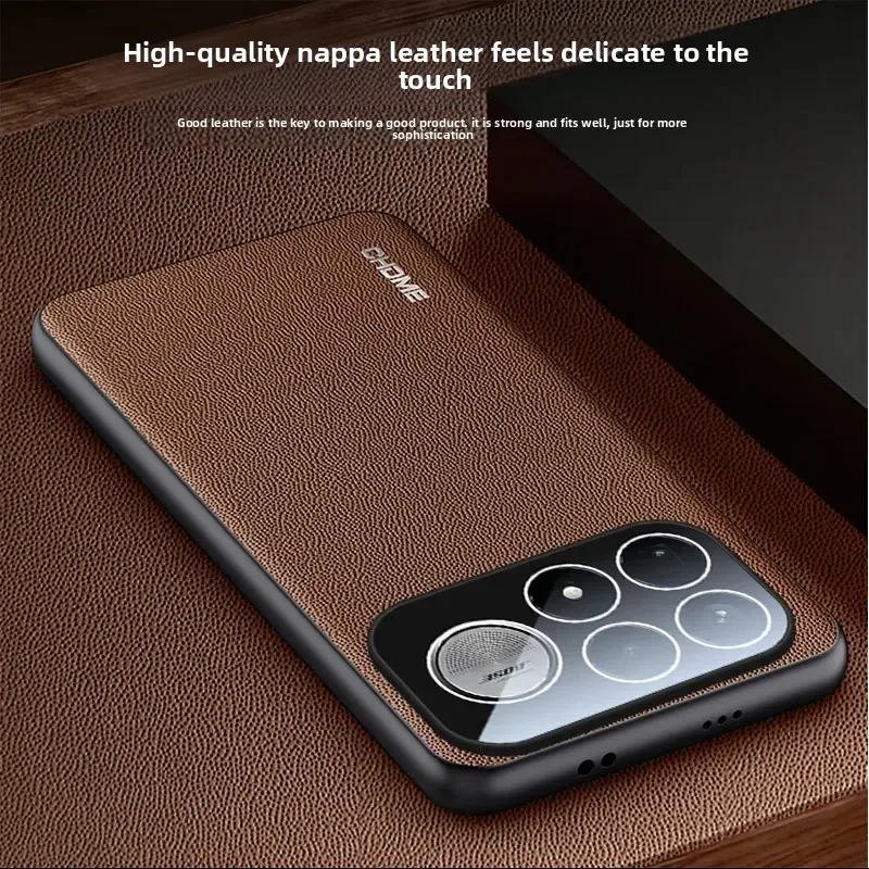 Premium PU Leather Skin Shockproof Protective Back Cover with Camera Lens Film
