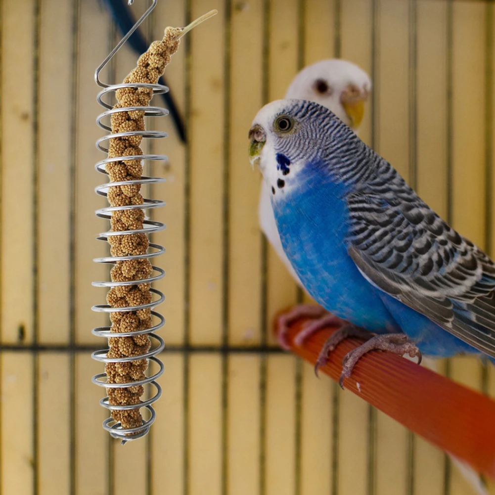 Bird Feeder Parrot Feeder Bird Training Toys Stainless Steel Bird Feeder Fruit Vegetable Basket Holder Feeding Device Container
