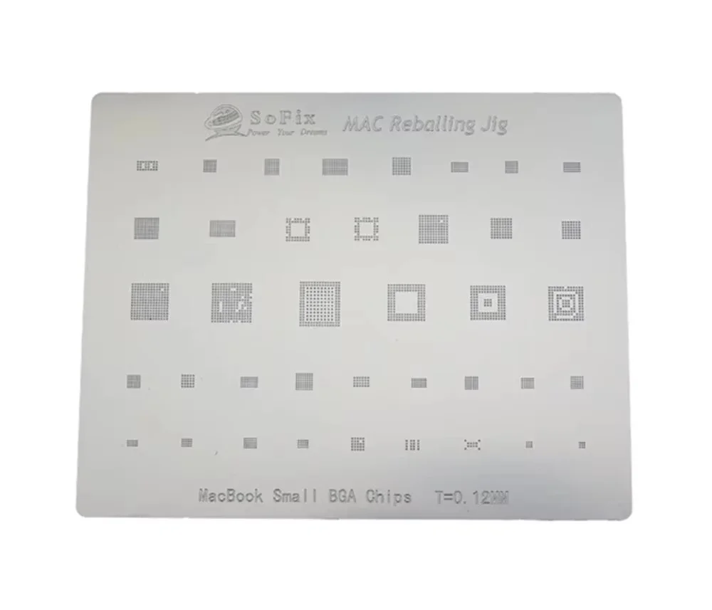 Sofix 로직 보드 BGA 칩 스텐실 (맥북 2016-2022 WIFI T1 T2 M1 M2 PMU SMC 리볼링 통합 주석 네트 수리 도구)