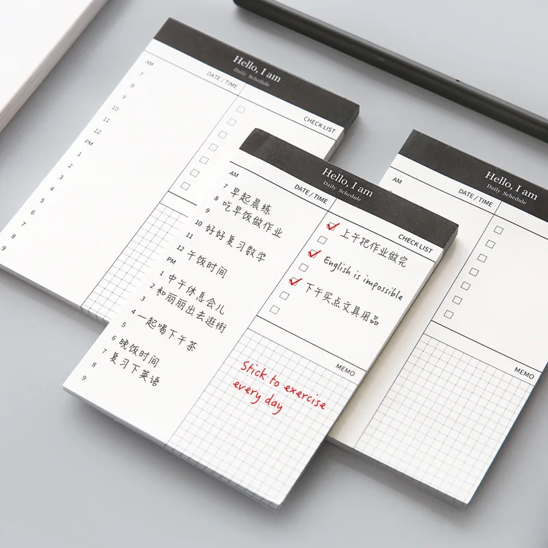 Mini Daily Planner Notebook Check List Notepad Sticky notes 12.4 X 8.5 cm 50 Sheets Office school supplies Agenda stationery 2