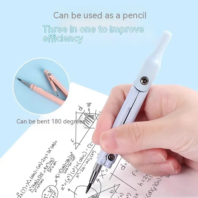 3-In-1 Multifunctional Compass Ruler Set Integrated Drawing Office Tools for Primary Secondary School Stationery