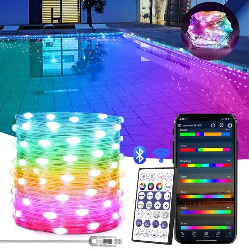 

RGBIC Christmas LED String Lights Bluetooth APP Waterproof Fairy String Light Graland Outdoor Party Holiday Wedding Tree Decor
