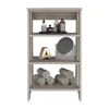Linen Cabinet Jenne, Four Open Shelves, Light Gray Finish 3