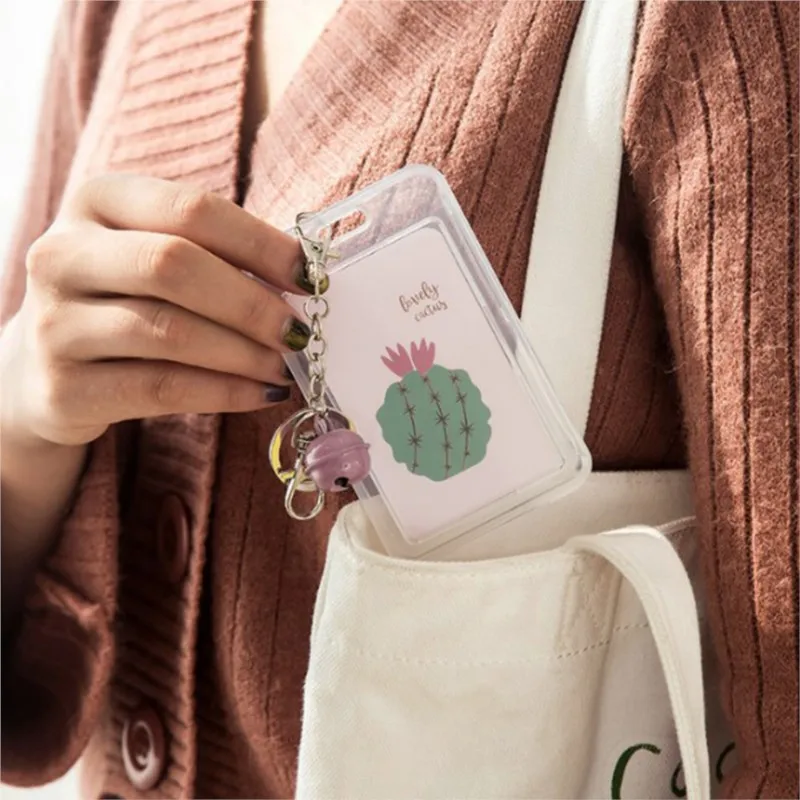 2pcs/lot Bags Bank Credit Card Holder Card Cover Good Quality Cute Cactus Case Keeper Kids Gift
