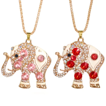 Rhinestone Elephant Necklace 1