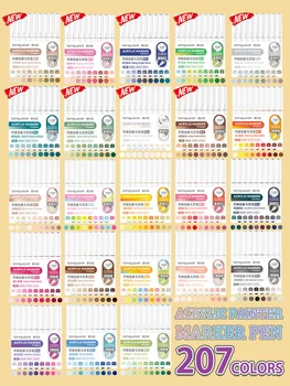 9-Piece Soft Brush Acrylic Markers 1