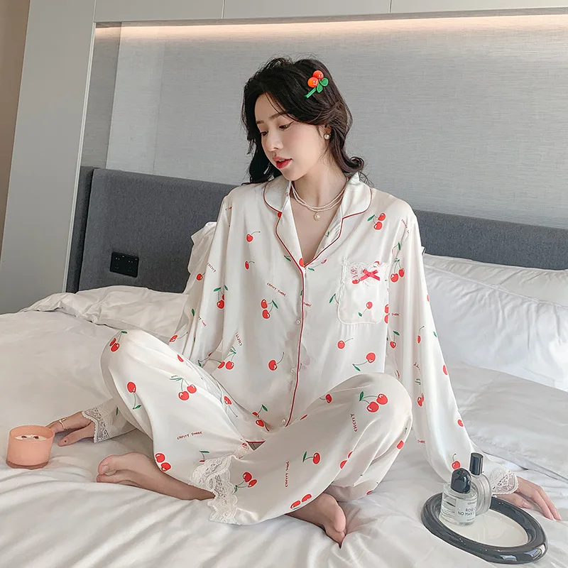 New summer women's pajamas ice silk two-piece home clothes lovely pajamas pijama perro  sleepwear pajamas women summer thin ice silk short sleeved shorts nightie two piece 2021 new sexy sleepwear set home clothes