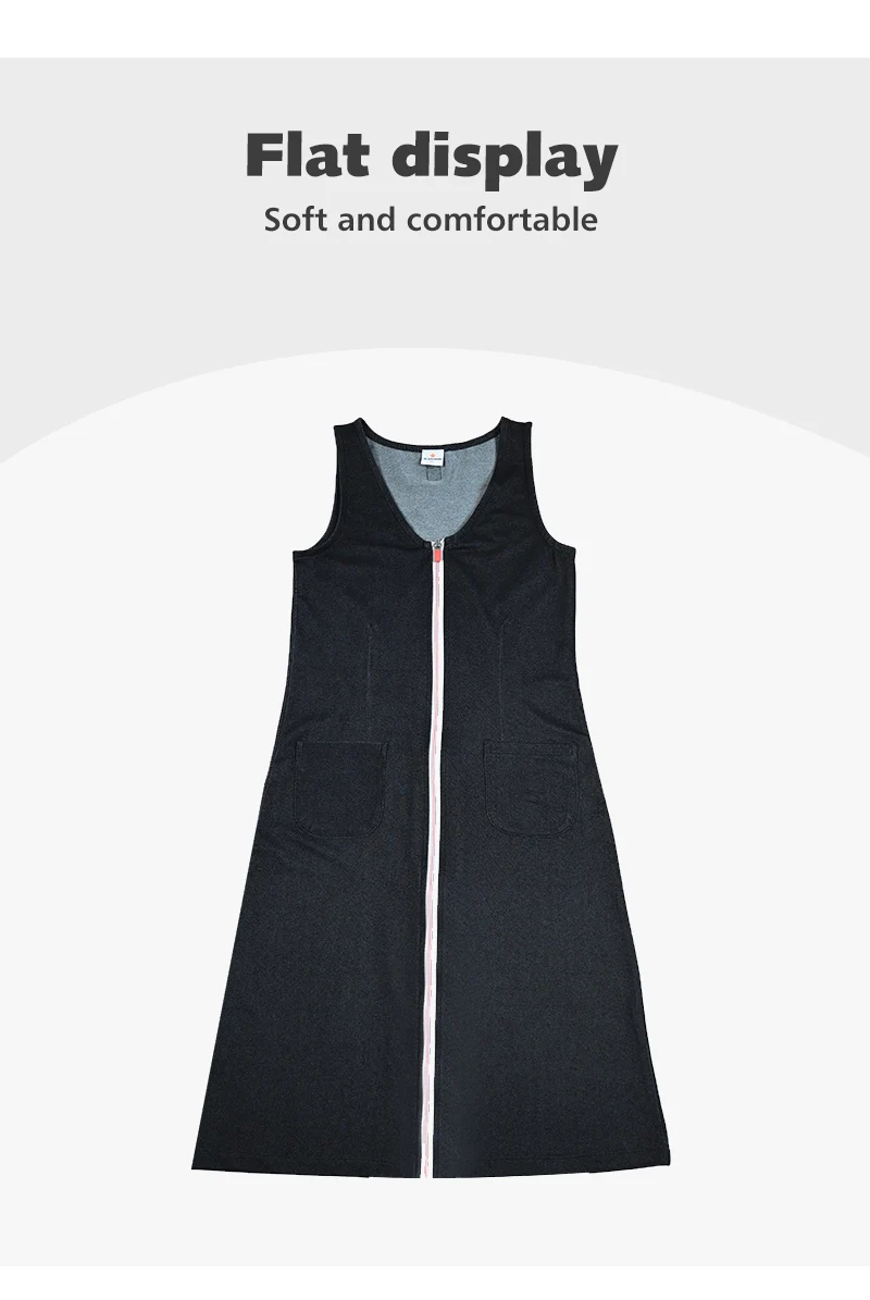 AA SS25 - Lady Women Sleeveless Dress Denim Zippered Jumper with Ribbed Tee in 2 Colors and Long Sleeves Tee Shirt Sizes XS-XXL – Detail 9