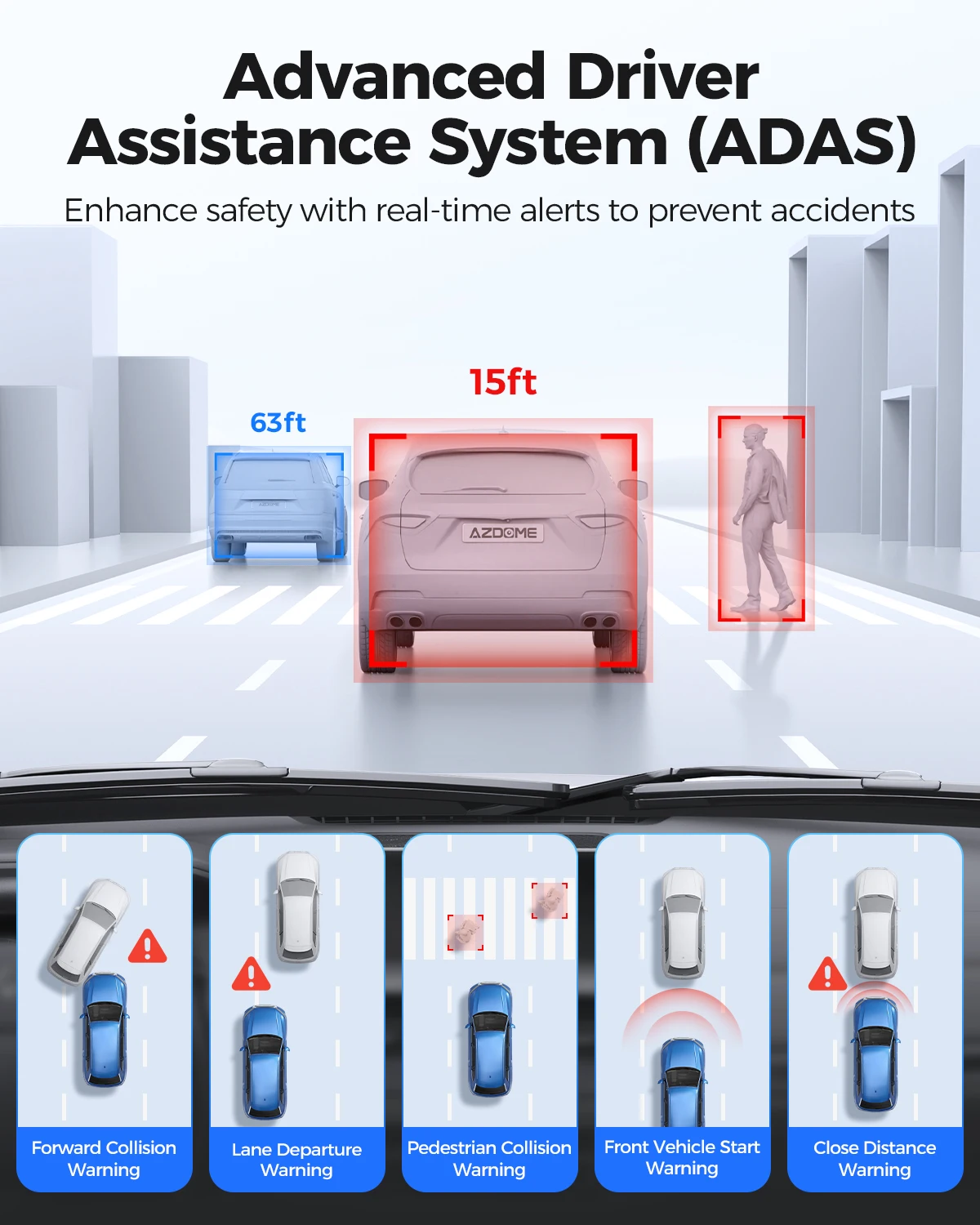 AZDOME PG17 MAX 4K+2.5K 전후방 블랙박스 12인치 터치스크린 차량용 DVR 후방 카메라 ADAS GPS WIFI 음성 제어