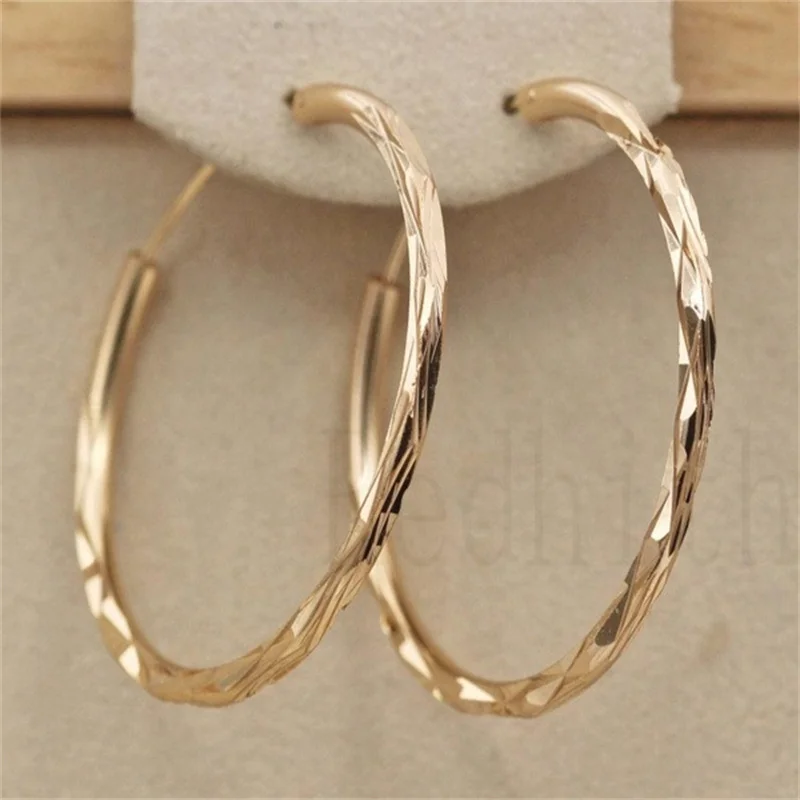 European And American Circle Earrings Big Gold Earrings Wave Exaggerated Atmosphere Personality Earrings Cold Wind Earrings