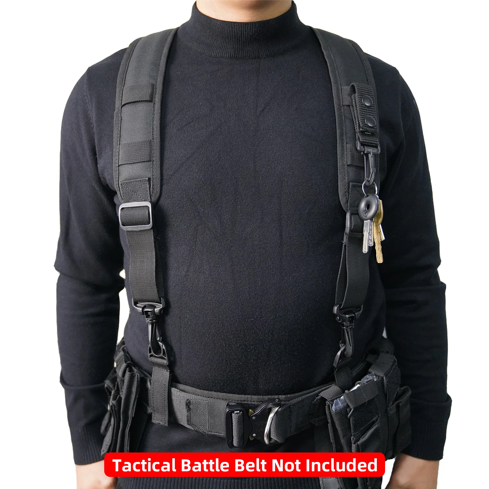 Kunn-男性用タクティカルツールベルトサスペンダー、アクセサリー付き