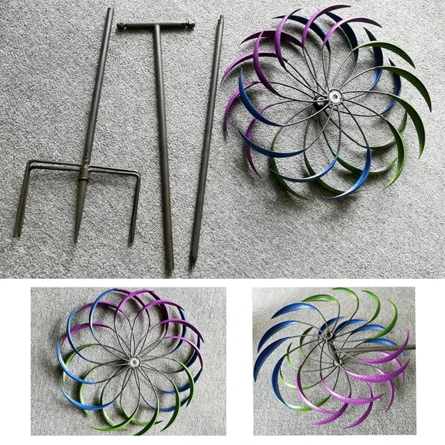 Forgó Szélmalom Vintage Kerti Szélfutó Őrölt Dugóval - Image 5