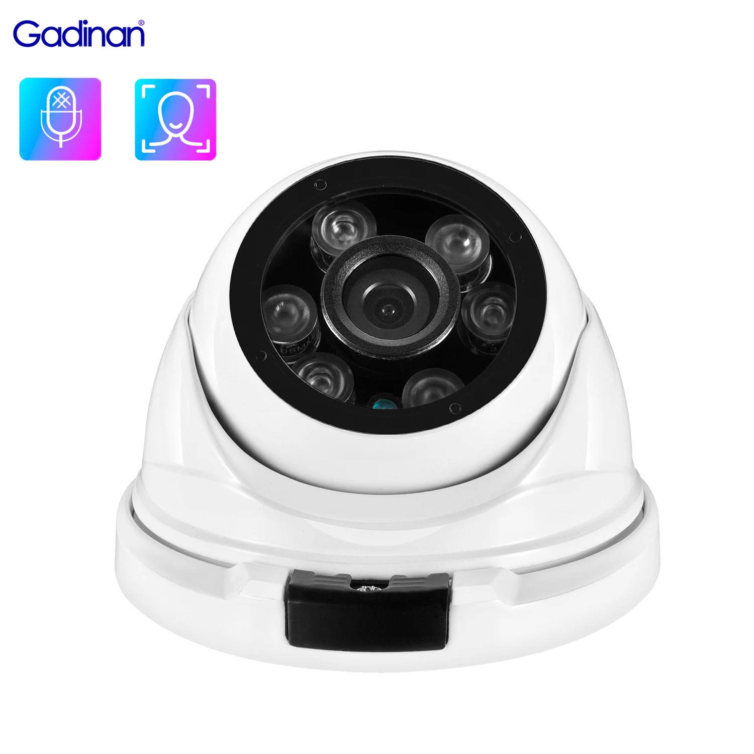 Gadinan Hd 5Mp Ip Camera Sony Imx335 Face Detection Audio Record Outdoor Impermeabile Alert Onvlf Security Protection Telecamera Cctv