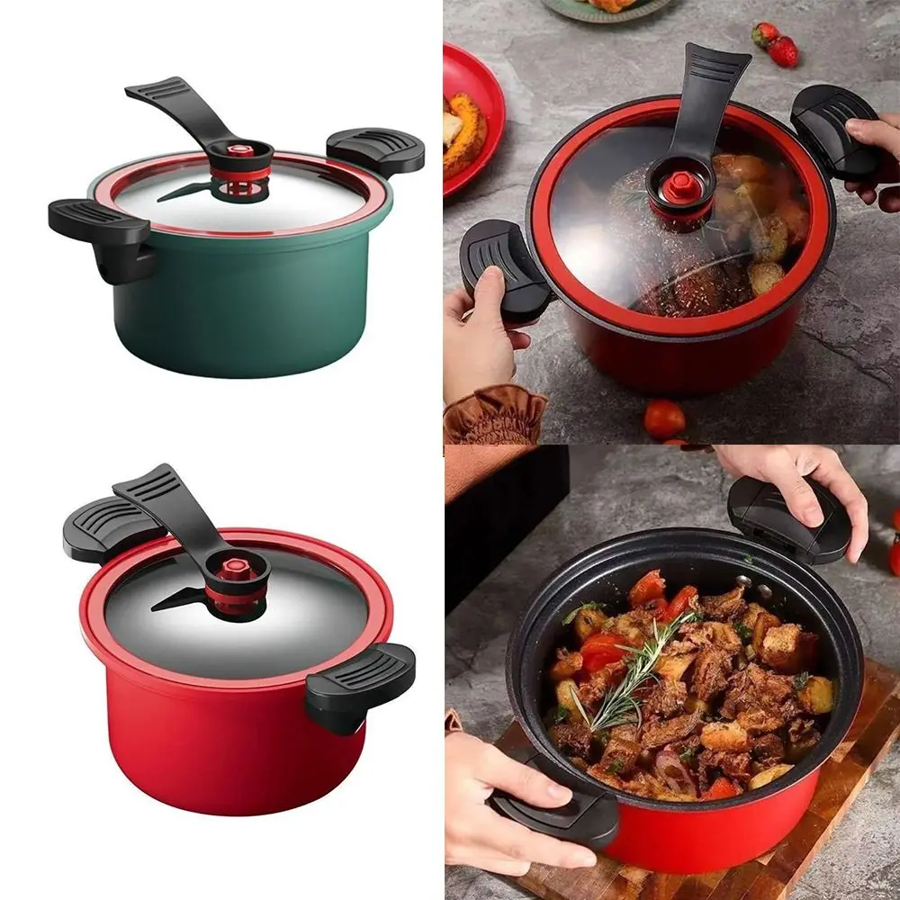 

Stew Pot Pressure Cooker Multifunctional Non-Stick 3.5L Soup Meat Pot Cookware Micro Rice Cooker Induction Cooker Gas Stove