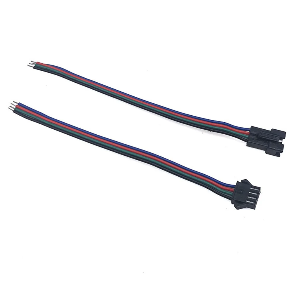 50쌍 LED 커넥터 남성/여성 JST SM2.54mm 4핀 플러그 커넥터 15CM 와이어 케이블 LED 스트립 라이트 램프 드라이버 5050RGB RGBW용