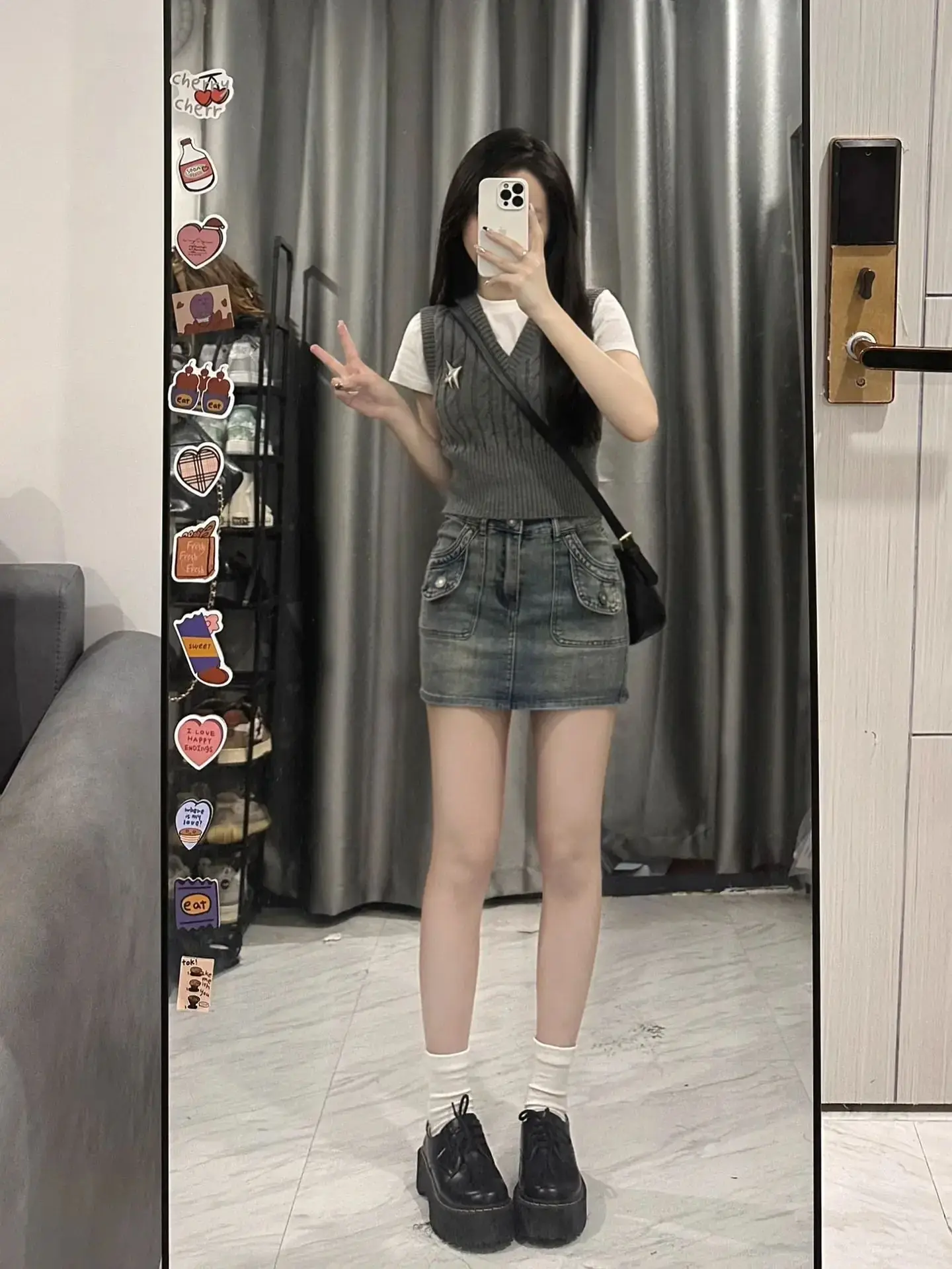 미국 빈티지 단어 짧은 드레스 여성 여름 플러스 사이즈 높은 허리 디자인 탄성 자루 시스 하프 길이 데님 스커트 