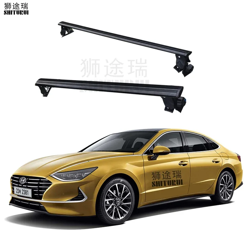 

For HYUNDAI Sonata Generation 10 4-dr Sedan 2009-2023 Aluminum Alloy Side Bars Cross Rails Roof Rack Luggage
