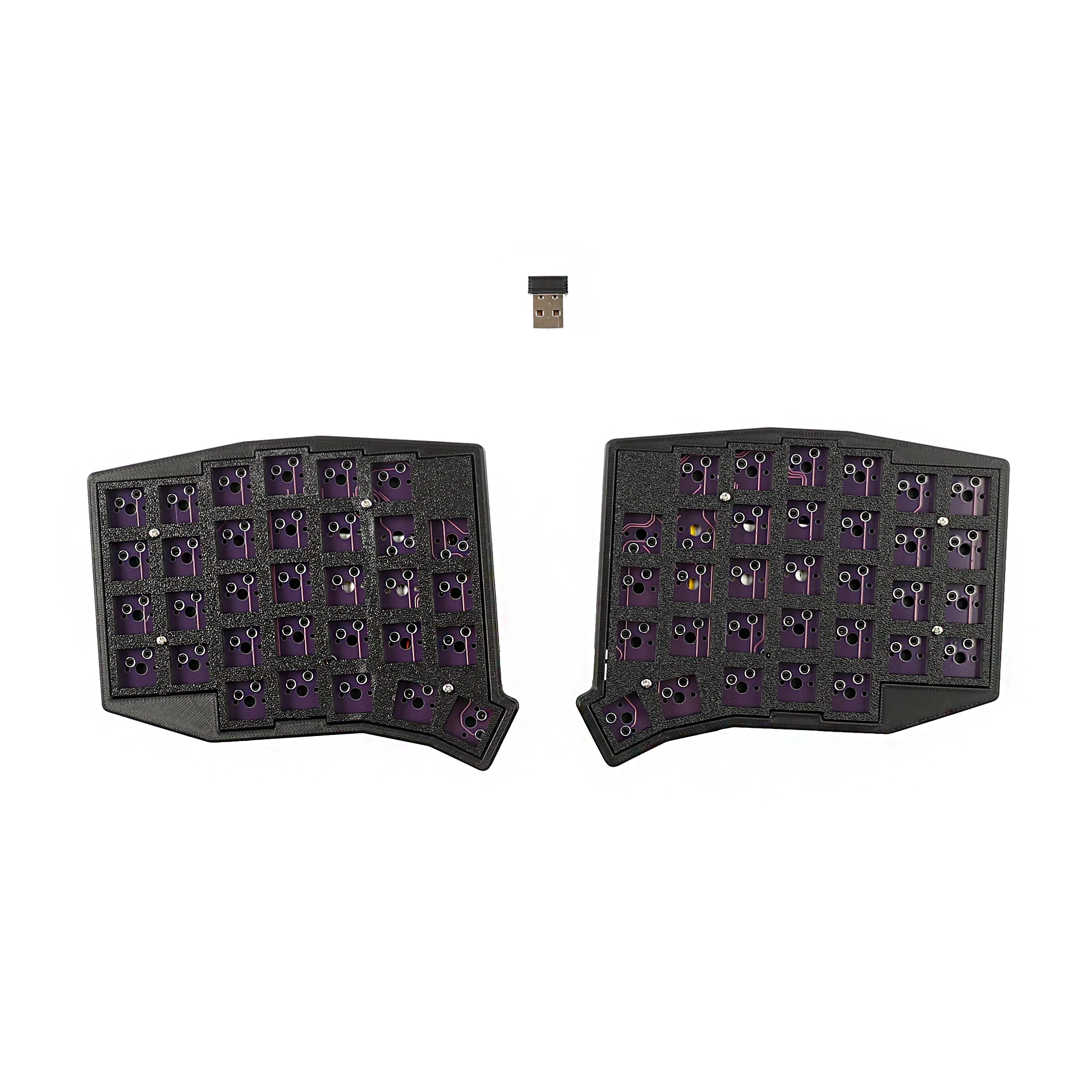 YMDK Sofle 2.4Ghz Wireless Split 64 Ergonomic Hotswappable 60% Layout 3D PLA Vial All Key Programmable Gaming Keyboard Kit