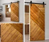 Modern home interior solid wood large striped design bedroom sliding barn doors 3