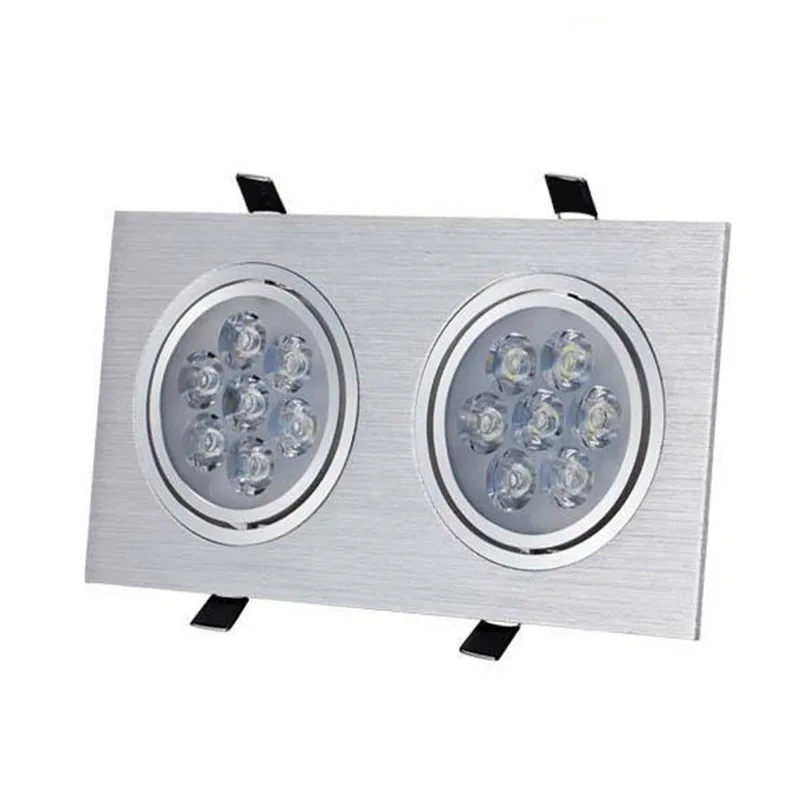디 밍이 가능한 광장 높은 전원 Recessed Downlights LED 천장 전구 스포트 라이트 12W/20W/28W AC110 220V 더블 헤드 룸 램프