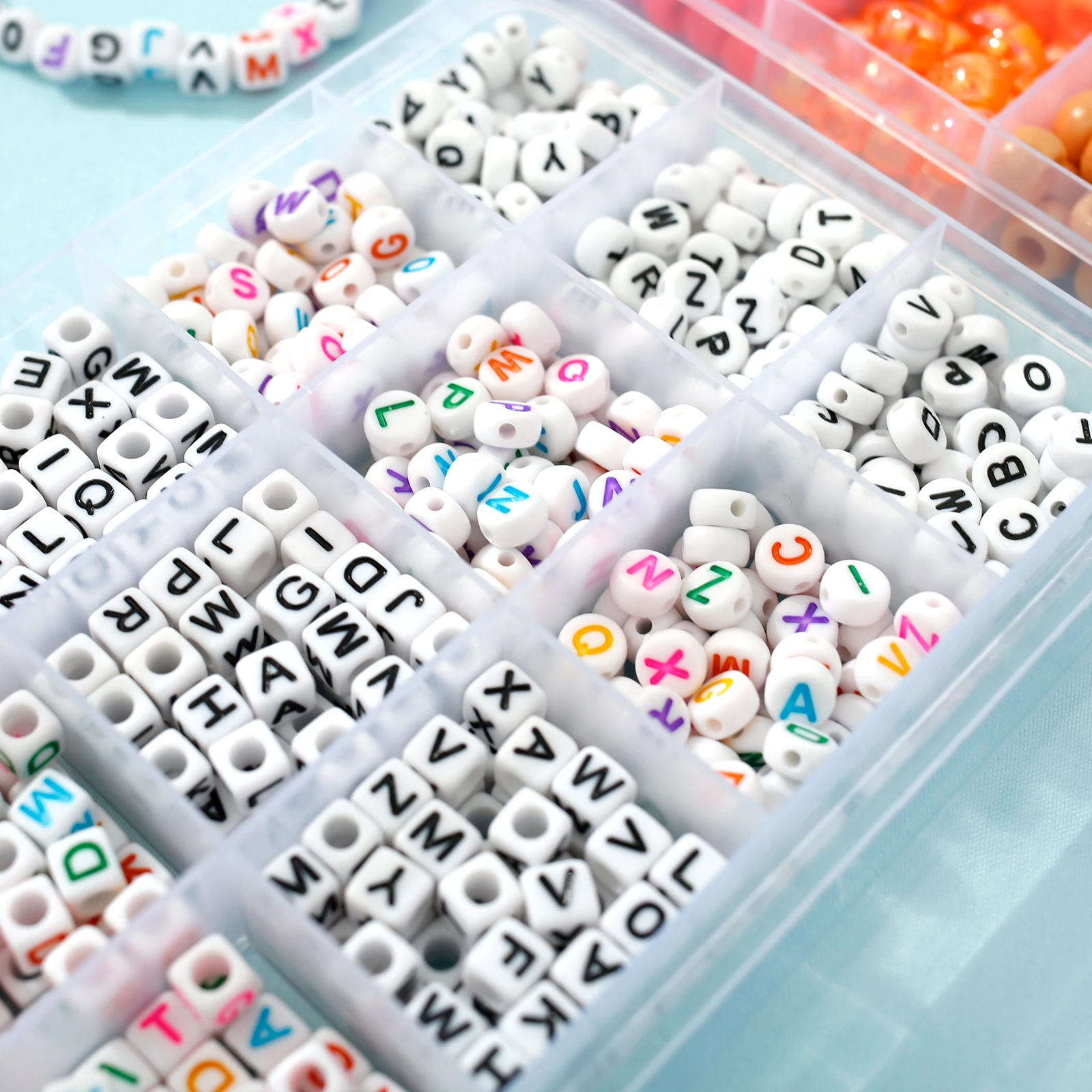 1977Pcs Pony Bead Set, 375 Letter Beads with Elastic Cord, 1600 pcs Pony Beads for Bracelet Making, DIY Craft Charms Making Kit