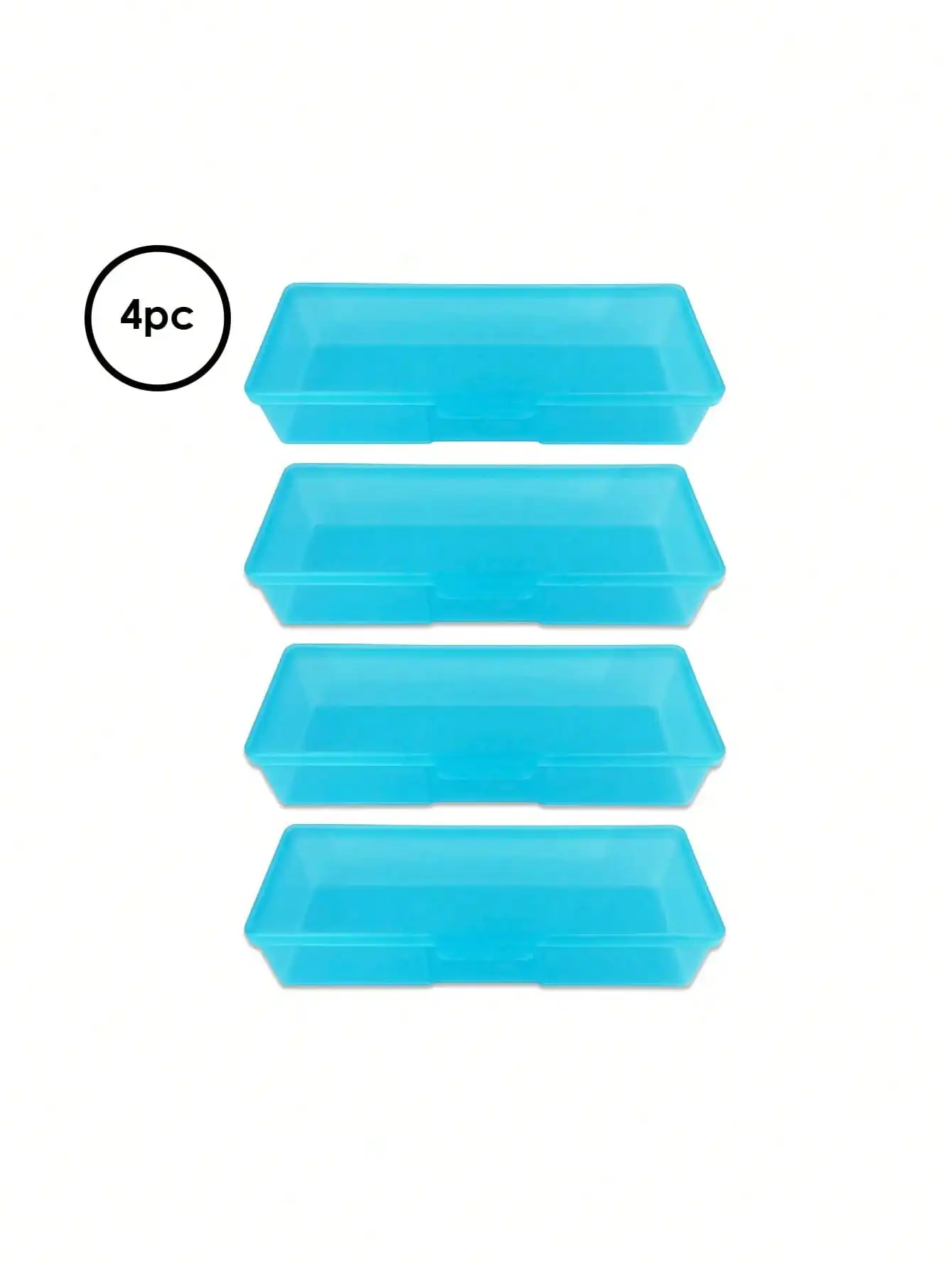 

Personal Box Storage Case for Professional Manicurist Nails Pedicure (Large Size) (4 Pieces, BLUE)