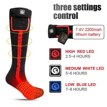 Savior Heated Socks Man Winter Rechargeable Outdoor Sport Thermal Heated Foot Warmer Ski Sports Heated Socks Warm Snowmobile Ski 1