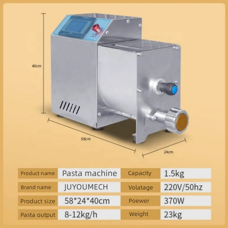 JUYOU Macaroni Pasta Making Machine Hollow Tube Noodles Forming Machine Macaroni Pasta Maker