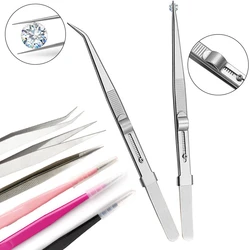 Stainless Steel Tweezers Adjustable Slide lock Antistatic Tweezers Jewelry Making Tool For Electronic Component Repair Tools