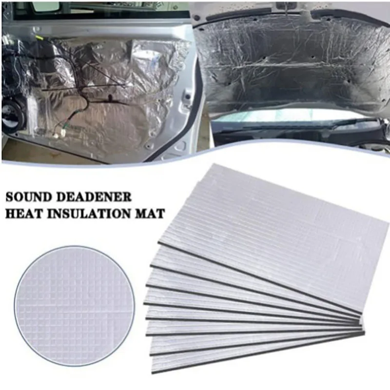 Sound Insulation Cotton 10pcs Rv Heat And Sound Insulation Pad 10mm Thick Aluminum Foil Car Door Hood