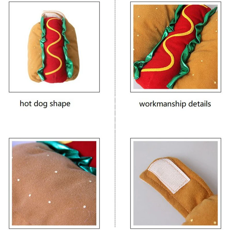 NONOR Pet Costume Hot Dog Shaped Dachshund Sausage Adjustable Clothes Funny Warmer for Puppy Dog Cat Supplies