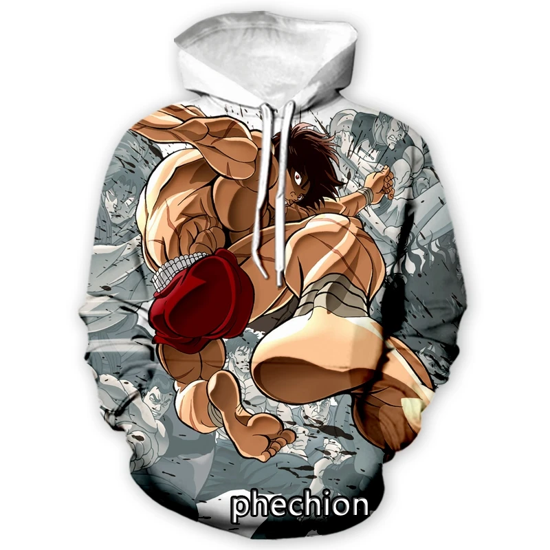 phechion New Men/Women Hanma Baki 3D Print Clothing Long Sleeve Fashion Sweatshirt Hoodies Sport Casual Pants Z135 2