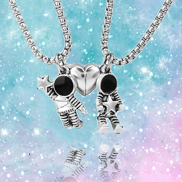 Karina Moon - Set of 2: Couple Matching Magnetic Heart Pendant Stainless  Steel Necklace