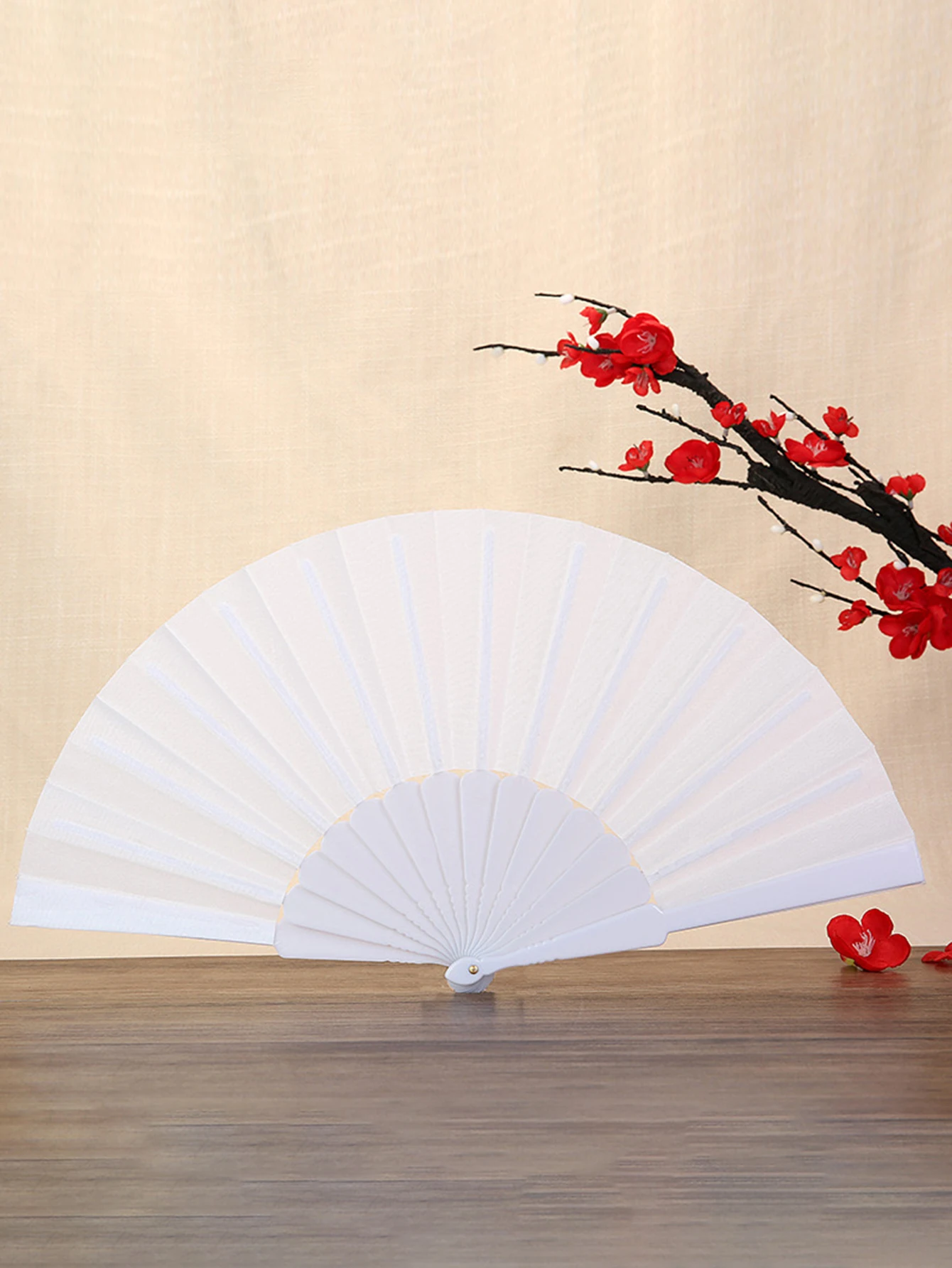 1PC Multi-color fashion simple solid color folding fan, perfect gift for friends, family and classmates 4