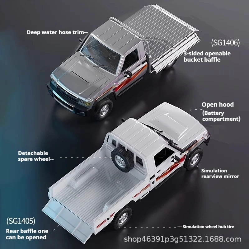 Sgl Rc Pickup 1:14 Drift Remote Control Model Full Scale Rear Drive Sg1405/6 Children'S Toy Model Holiday Gift 4