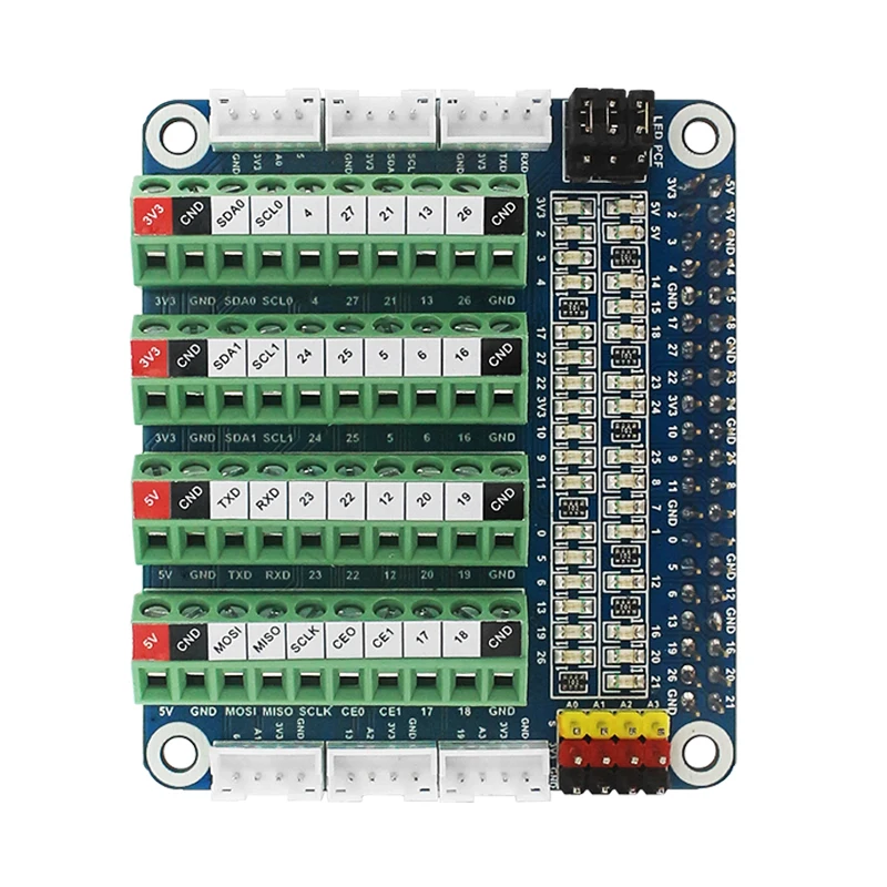 Bloco Terminal Led Breakout Board Hat Teste Placa de Expansão Raspberry pi Gpio Status 4b 3b Mais 3b 3a +