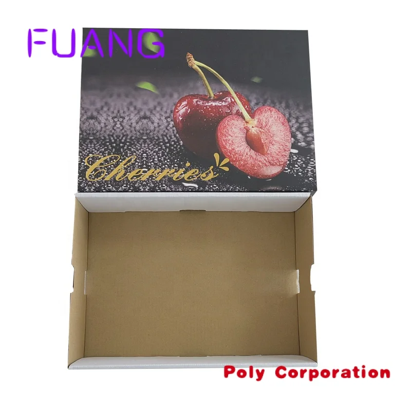 Custom  Hot sale corrugated carton customized printing high quality cherry fruit packaging box  packaging packing box for small 