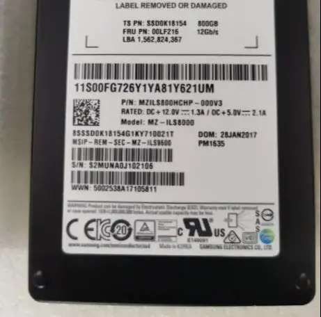 For PM1635 00LF216 MZILS800HCHP 800G SAS SSD 2 5 12G Solid state drive