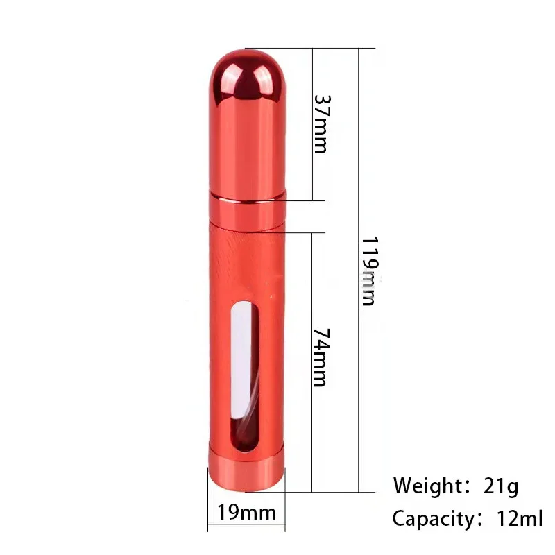 Aluminum Perfume Bottle Potable Travel Accessories Refillable Glass Spray Bottle Perfumes Atomizer Cosmetic Containers 6Pcs 12ml