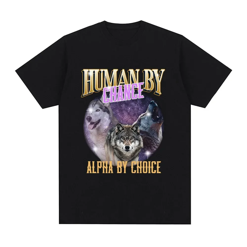 thumbnail image 1 of Camiseta divertida con estampado de lobo sentado literalmente yo, camiseta informal de algodón de manga corta de gran tamaño para hombre, camiseta vintage de hip hop unisex, 1 of 5