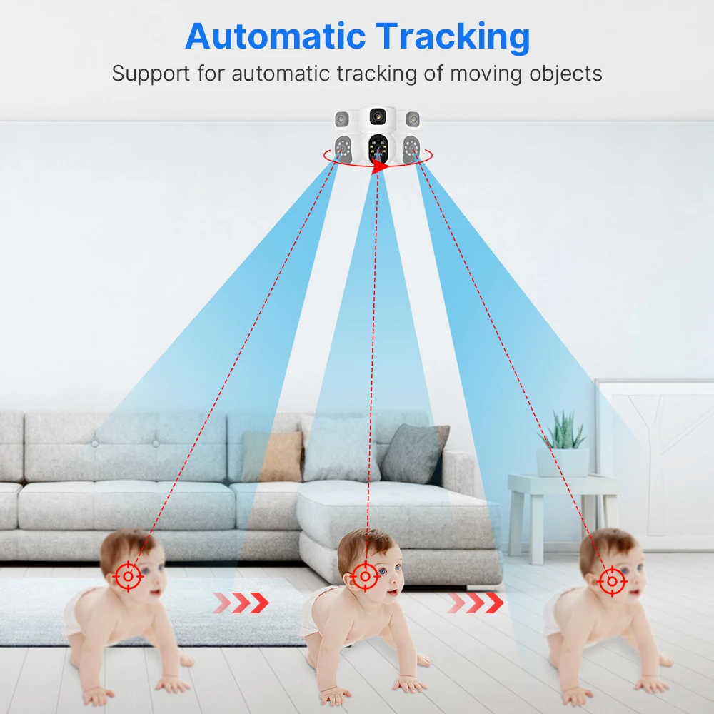 PTZ ī޶ 1080P HD   WiFi ǳ AI ڵ      IP ī޶, ̺  Alexa