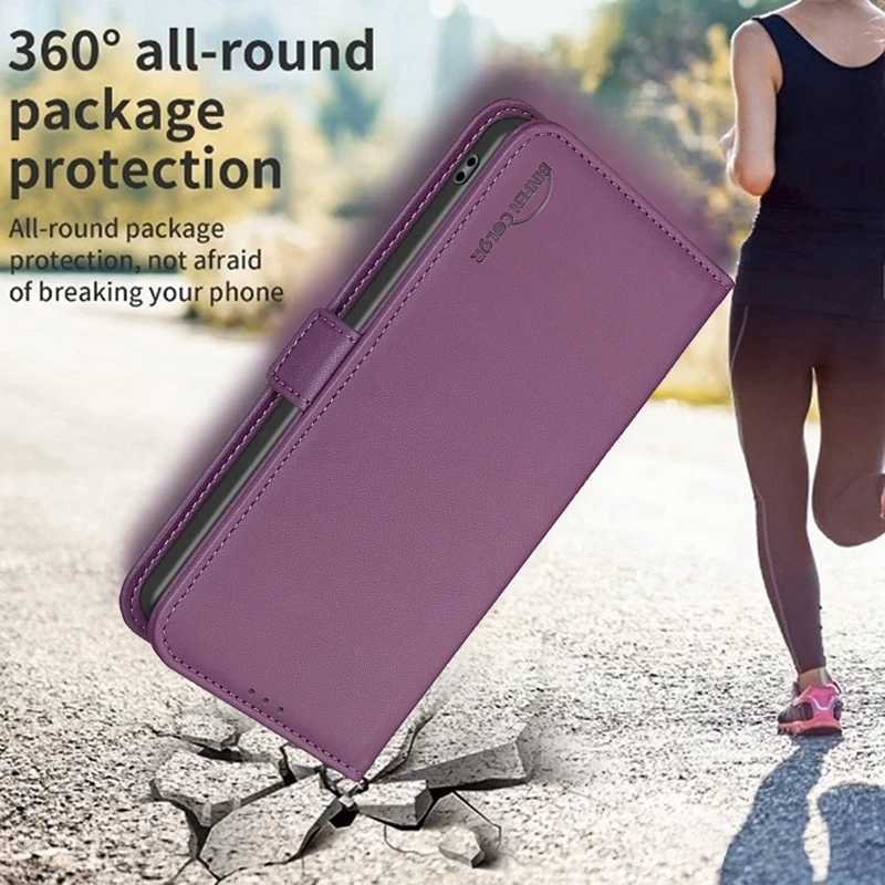 Business Leather Wallet Case with Magnetic Buckle Flip Cover