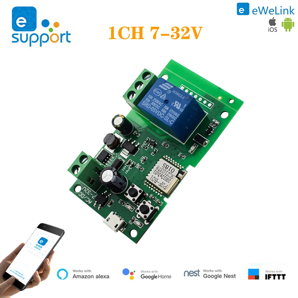 EWeLink wifi Swit chInching/самоблокирующийся модуль 10A Rele релейный контроллер постоянного